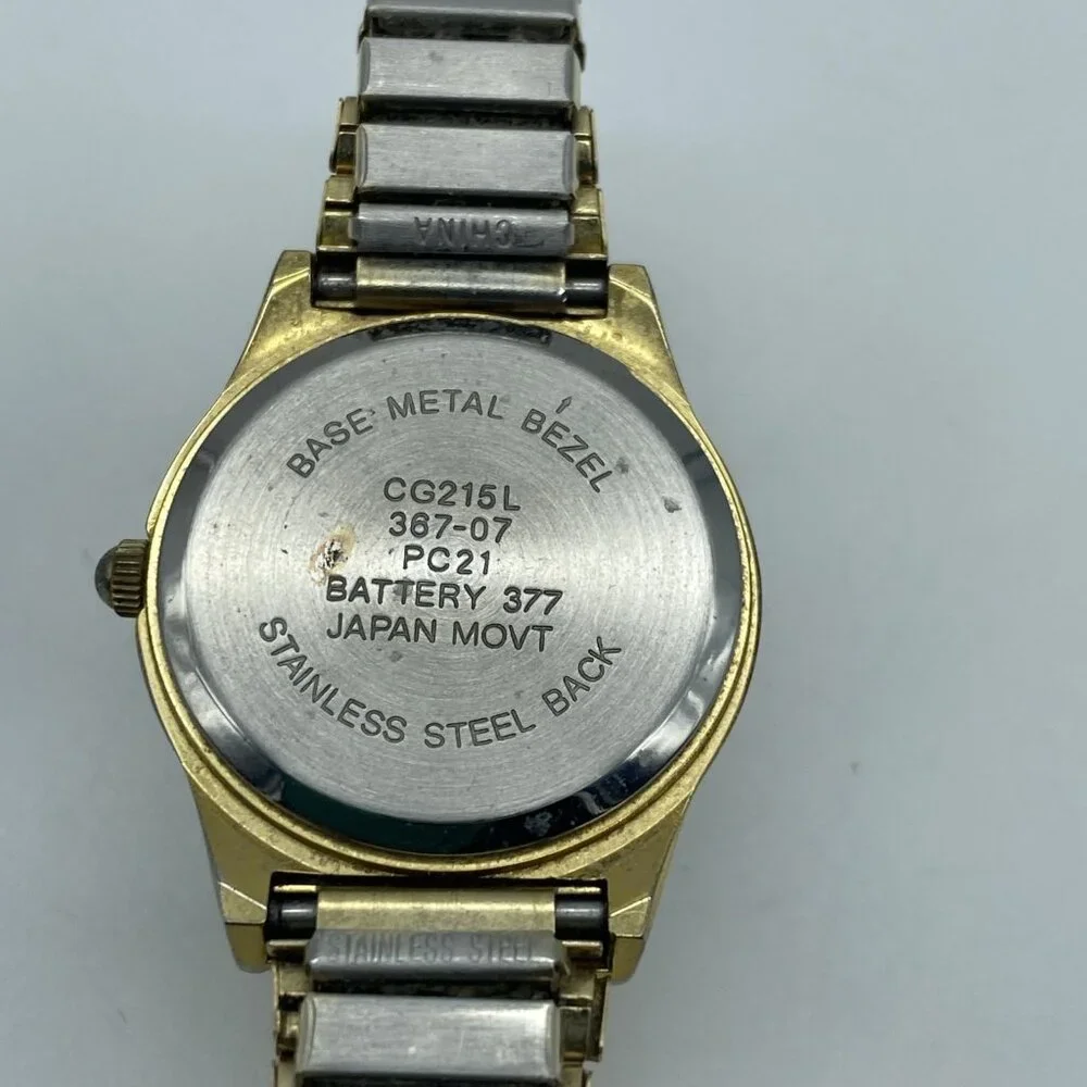 Easy Read Women's Watch CG Gold White Dial Two Tone Stretch Band